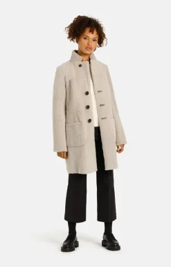 Lambskin Jackets<WERNER CHRIST Dunja Cw: Reversible Coat In A Blazer Style Greige
