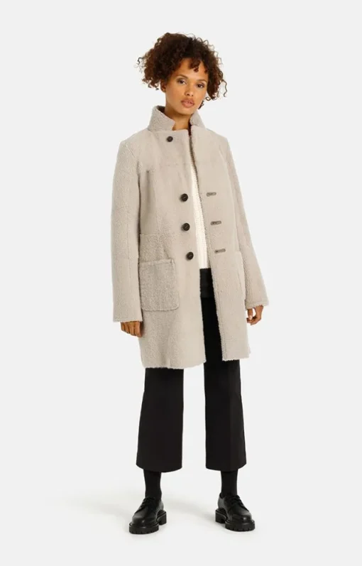 Lambskin Jackets<WERNER CHRIST Dunja Cw: Reversible Coat In A Blazer Style Greige
