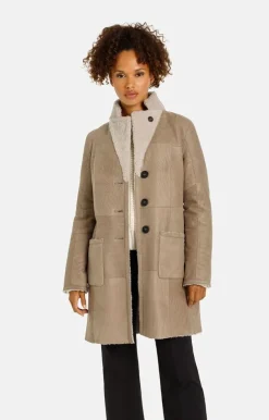 Lambskin Jackets<WERNER CHRIST Dunja Cw: Reversible Coat In A Blazer Style Greige