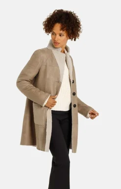 Lambskin Jackets<WERNER CHRIST Dunja Cw: Reversible Coat In A Blazer Style Greige