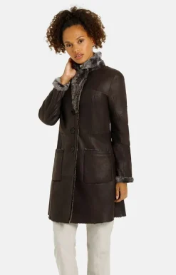 Lambskin Jackets<WERNER CHRIST Dunja Cw: Reversible Coat In A Blazer Style Darkbrown