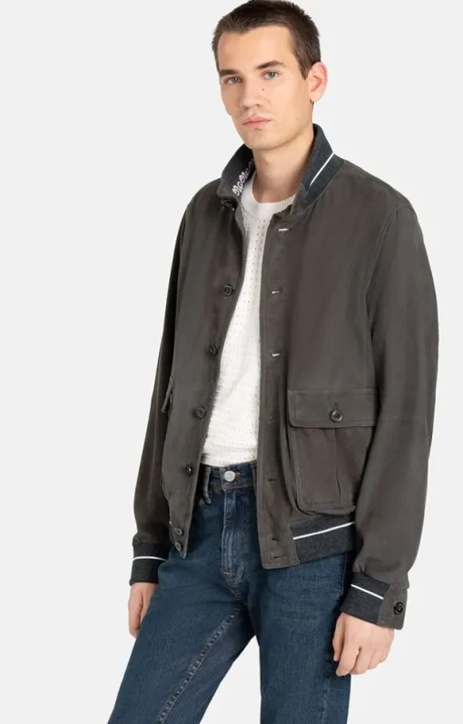 Leather Jackets<WERNER CHRIST Emanuel S: Leather Blouson With Knit Asphalt