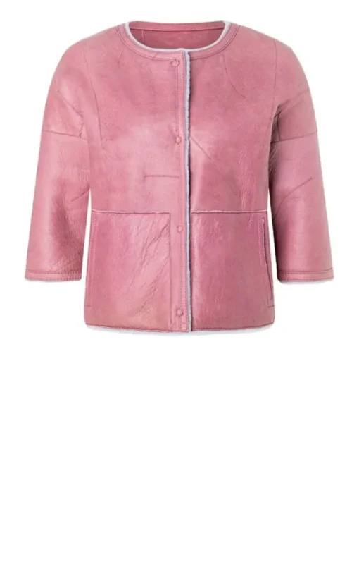 Leather Jackets<WERNER CHRIST Gitta: Reversible Jacket With Reduced-Length Pastell Lilac