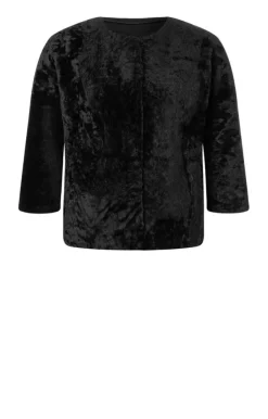 Lambskin Jackets<WERNER CHRIST Gitta: Reversible Jacket With Reduced-Length Black