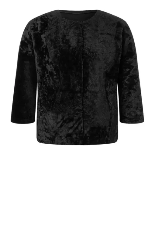 Lambskin Jackets<WERNER CHRIST Gitta: Reversible Jacket With Reduced-Length Black