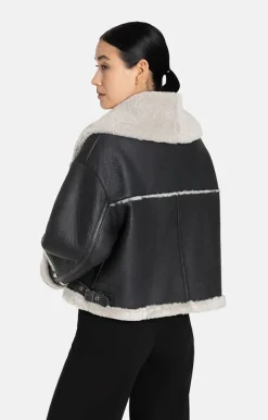 Lambskin Jackets<WERNER CHRIST Heidi: Short, Napped Jacket With Wool Effects Black