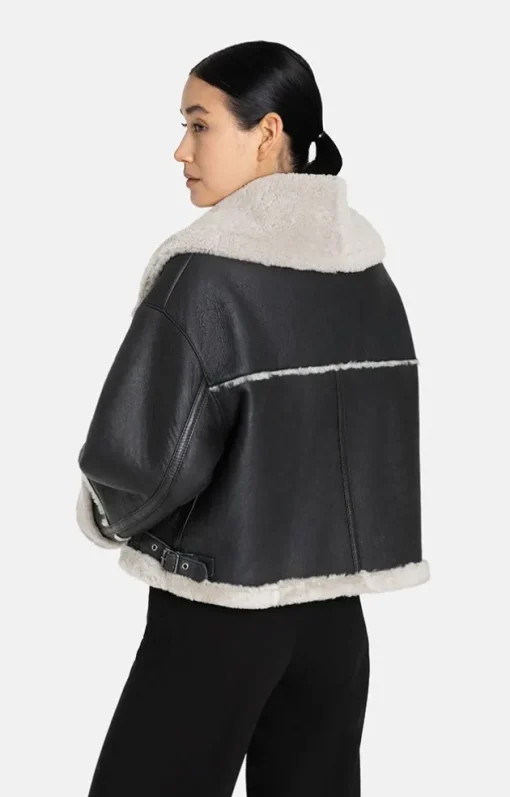 Lambskin Jackets<WERNER CHRIST Heidi: Short, Napped Jacket With Wool Effects Black