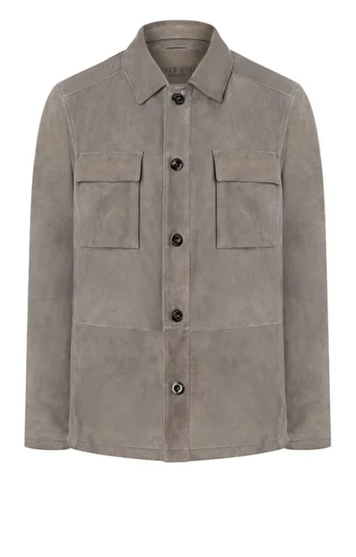 Leather Jackets<WERNER CHRIST Henri: Field Jacket With Accentuated Breast P Stone