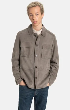 Leather Jackets<WERNER CHRIST Henri: Field Jacket With Accentuated Breast P Stone