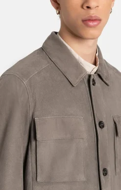 Leather Jackets<WERNER CHRIST Henri: Field Jacket With Accentuated Breast P Stone