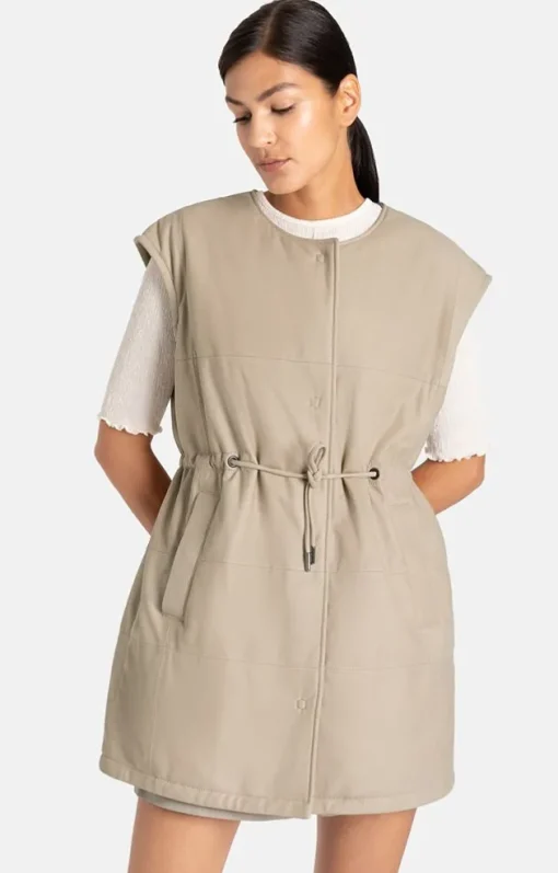 Leather Jackets<WERNER CHRIST Iris: Quilted Waistcoat With Waistband Stone