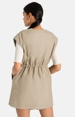 Leather Jackets<WERNER CHRIST Iris: Quilted Waistcoat With Waistband Stone