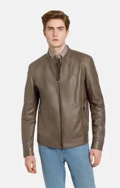 Leather Jackets<WERNER CHRIST Javier: Clean Biker Style With Detailed Stitc Chocolate