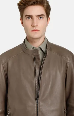 Leather Jackets<WERNER CHRIST Javier: Clean Biker Style With Detailed Stitc Chocolate