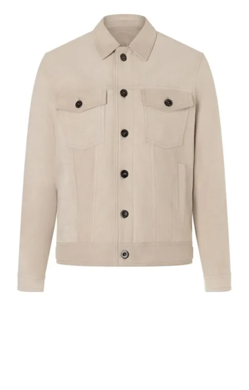 Leather Jackets<WERNER CHRIST Joshi: Shorter Denim-Style Jacket Pearl Grey
