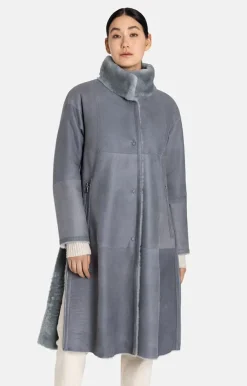 Lambskin Jackets<WERNER CHRIST Madita Cw:Reversible Slighly Oversized Coat Sky Blue