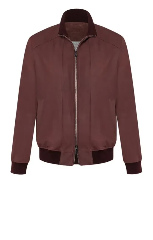 Leather Jackets<WERNER CHRIST Magnus: Light Blouson With Knitted Details Bordeaux