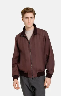 Leather Jackets<WERNER CHRIST Magnus: Light Blouson With Knitted Details Bordeaux