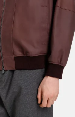Leather Jackets<WERNER CHRIST Magnus: Light Blouson With Knitted Details Bordeaux