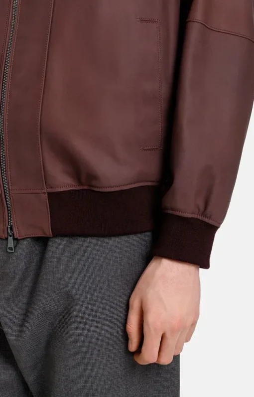 Leather Jackets<WERNER CHRIST Magnus: Light Blouson With Knitted Details Bordeaux