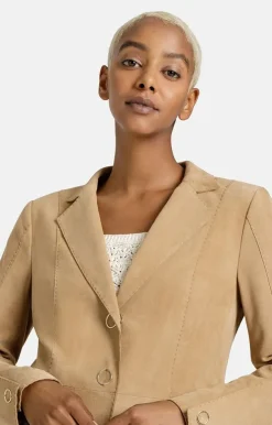 Leather Jackets<WERNER CHRIST Margarita: Fine Blazer With Hand Stitching Sand