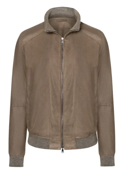 Leather Jackets<WERNER CHRIST Melvin: Ultralight Blouson With Knit Chocolate
