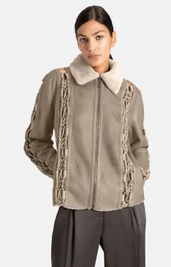 Leather Jackets<WERNER CHRIST Nicolette: Reversible Light Jacket Stone