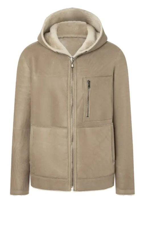 Lambskin Jackets<WERNER CHRIST Orlando: Reversible Jacket With Hood Teddy
