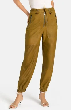 Accessoires<WERNER CHRIST Padma P: Light Parachute Leatherpants Ocker