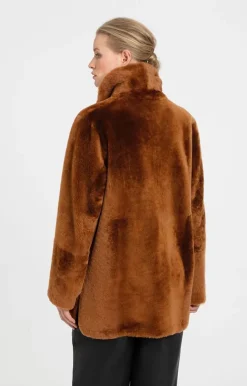 Lambskin Jackets<WERNER CHRIST Pam: Sporty Reversible Jacket With Zip Copper Brown