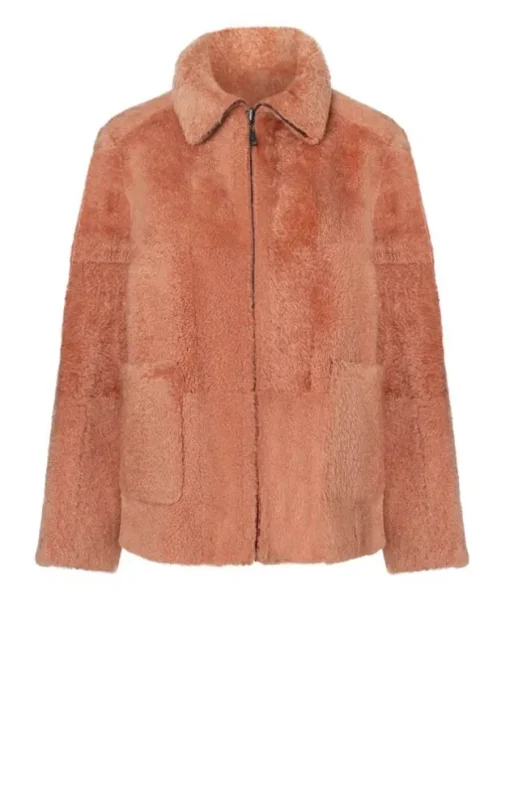 Lambskin Jackets<WERNER CHRIST Rahel: Light A-Line Reversible Jacket Dusty Rose