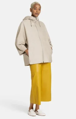 Leather Jackets<WERNER CHRIST Ronja: Oversized Hoodie With Hand Stitching Pearl Grey