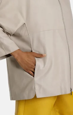 Leather Jackets<WERNER CHRIST Ronja: Oversized Hoodie With Hand Stitching Pearl Grey