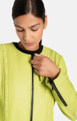 Leather Jackets<WERNER CHRIST Talea C: Jacket With Detachable Collar Fresh Lime