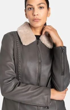 Leather Jackets<WERNER CHRIST Talea C: Jacket With Detachable Collar Fresh Lime