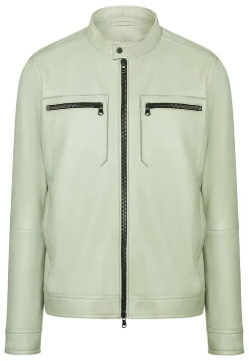Leather Jackets<WERNER CHRIST Taylor: Grained Nappa Jacket For Purists Salbei