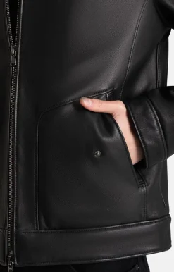Leather Jackets<WERNER CHRIST Thorben: Padded Blouson In A Bomber Style Black