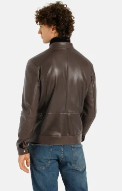 Leather Jackets<WERNER CHRIST Thore: Biker Jacket With Quilted Details Chocolate