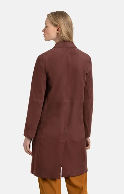 Leather Jackets<WERNER CHRIST Tonja: Light Coat With Hand-Stitched Seams Bordeaux