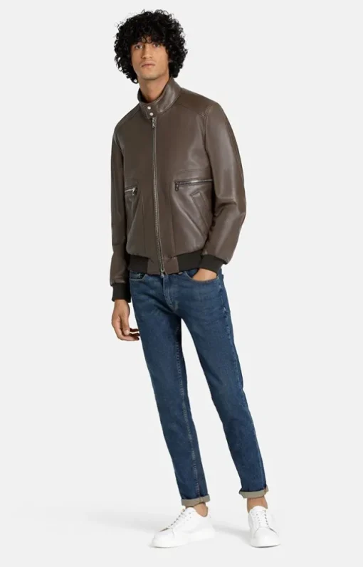 Leather Jackets<WERNER CHRIST Tony: Rugged Blouson With Knitted Cuffs Mustang