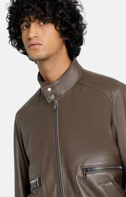 Leather Jackets<WERNER CHRIST Tony: Rugged Blouson With Knitted Cuffs Mustang