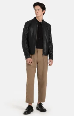 Leather Jackets<WERNER CHRIST Toto: Grained Nappa Jacket For Purists Black