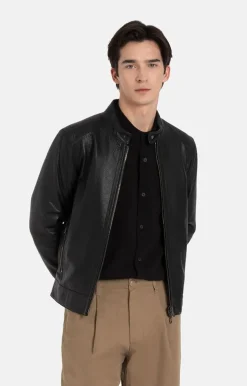 Leather Jackets<WERNER CHRIST Toto: Grained Nappa Jacket For Purists Black