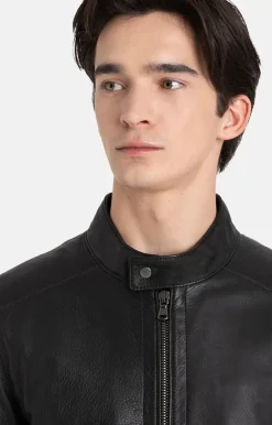 Leather Jackets<WERNER CHRIST Toto: Grained Nappa Jacket For Purists Black