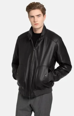 Leather Jackets<WERNER CHRIST Tristan: Padded Bomber With Knitted Welts Black