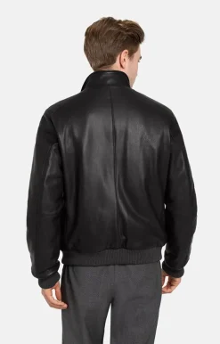 Leather Jackets<WERNER CHRIST Tristan: Padded Bomber With Knitted Welts Black