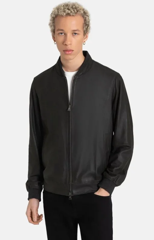Leather Jackets<WERNER CHRIST Ulrich: Timeless Blouson With Knit Black