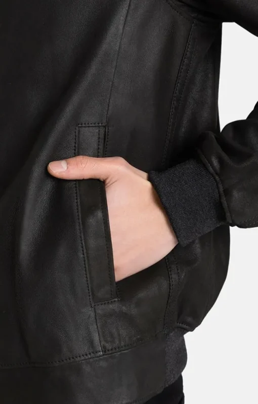 Leather Jackets<WERNER CHRIST Ulrich: Timeless Blouson With Knit Black