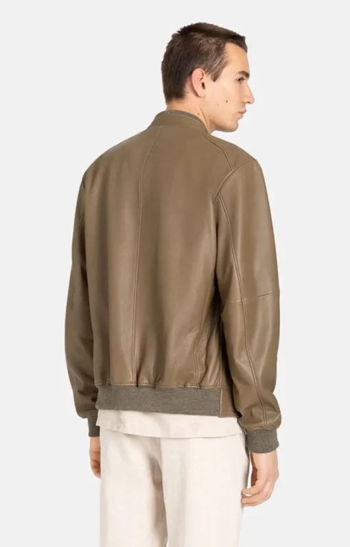 Leather Jackets<WERNER CHRIST Umberto: Classic College Blouson Taupe