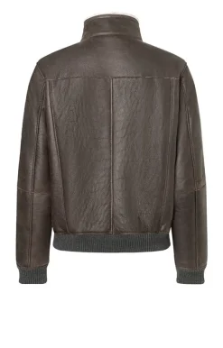 Lambskin Jackets<WERNER CHRIST Volker: Modern College Blouson Chocolate